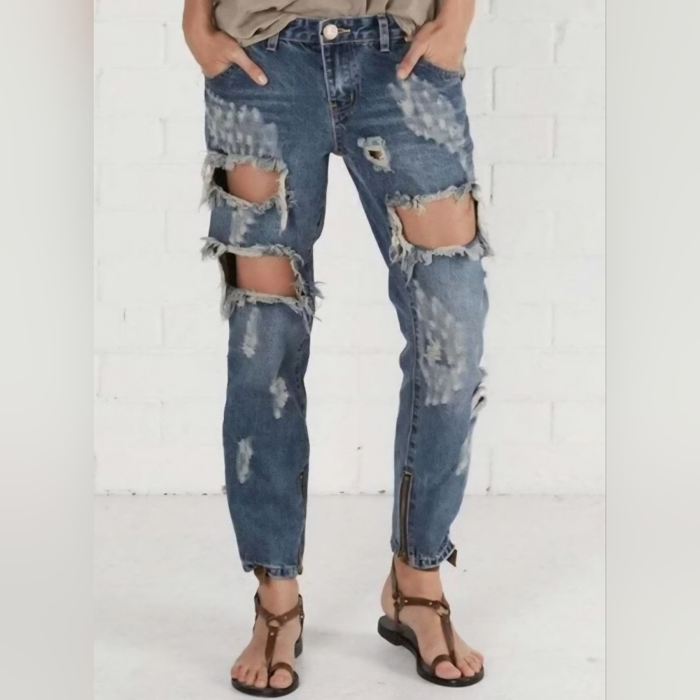 One Teaspoon "Trashed Free Birds"Distressed  Jeans